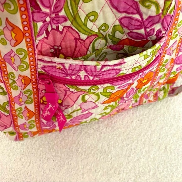 Vera Bradley Retired Lilli Bell 2013 Pink Floral Cross Body Shoulder Bag - Picture 7 of 10
